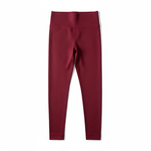 SET Active Pants - SET ACTIVE Sculptflex Ribbed Leggings Size Large Burgundy High Rise NWOT